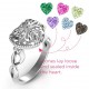 Sterling Silver Butterfly Caged Hearts Ring with Infinity Band