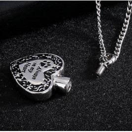 Pet Memorial Urn Pendant - Always in my Heart Pet Paw Cremation Necklace