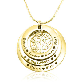 Personalised Family Triple Love - 18ct Gold Plated