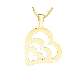 Personalised Hearts of Love Necklace - 18ct Gold Plated