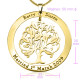 Personalised Tree of My Life Washer Necklace 10 - 18ct Gold Plated