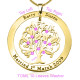 Personalised Tree of My Life Washer Necklace 10 - 18ct Gold Plated