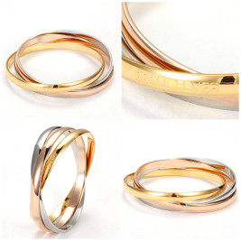 Three Tone Bangle Set Personalised in Gold Plating