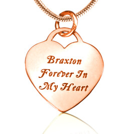 Personalised Forever in My Heart Necklace - 18ct Rose Gold Plated