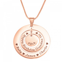 Personalised Circles of Love Necklace - 18ct Rose Gold Plated