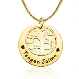 Personalised My Family Tree Single Disc - 18ct Gold Plated