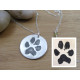 Actual Pet Paw Print Pendant Necklace 925 Sterling Silver