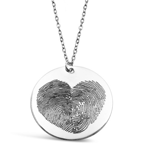 Sterling Silver Custom Thumbprint Necklace or Fingerprint Necklace by  Brent&jess - Etsy