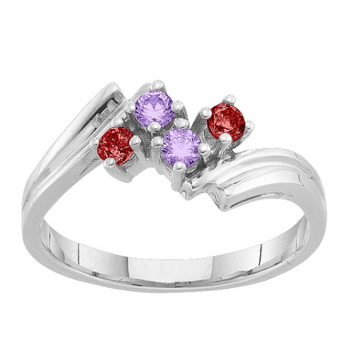 Heavenly Hearts Ring with Heart Gemstones - Name My Jewelry ™