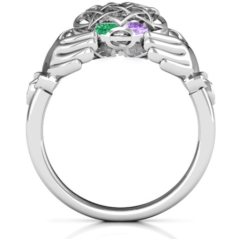 Caged claddagh store ring