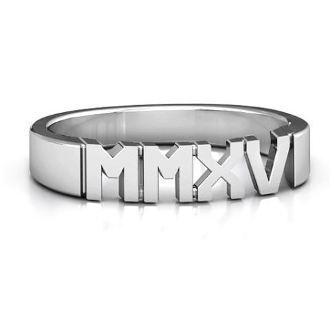 Sterling silver roman hot sale numeral ring