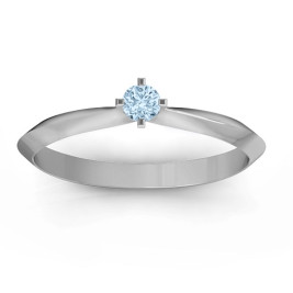 Sterling Silver Knife Edge Solitaire Ring