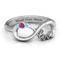Sterling Silver Sparkly Love Infinity Ring