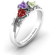 Tripartite Heart Gemstone Ring with Accents
