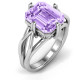 Twisted Shank Emerald Cut Stone with Filigree Ring