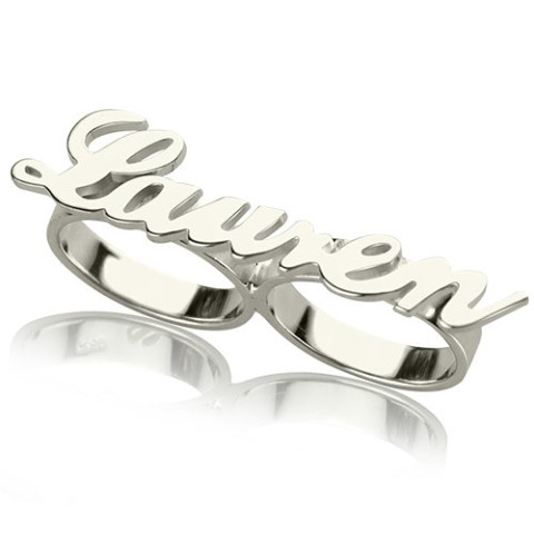 Sterling silver double finger on sale ring