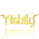 Solid Gold Harrington Font Name Necklace-18ct Gold Plated