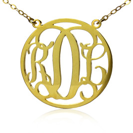 Circle 18ct Solid Gold Initial Monogram Name Necklace