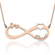 Heart Infinity Necklace 1-3 Names 18ct Rose Gold Plated