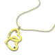 Custom Birthstone Heart in Heart Name Necklace 18ct Gold Plated