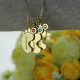 Mother Pendant Baby Feet Necklace 18ct Gold Plated