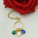 Personalised Family Infinity Necklace with Birthstones 18ct Gold Plate