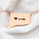 Connecticut Connecticut State Shaped Necklaces With Heart  Name Rose Gold