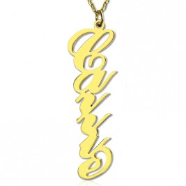 Vertical Carrie Name Plate Necklace 18ct Gold Plated