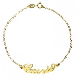 Personalised 18ct Gold Plated Carrie Name Bracelet
