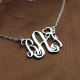 Personalised Initial Monogram Necklace 18ct White Gold Plated With Heart