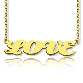 Solid Gold 18ct Capital Puff Font Name Necklace