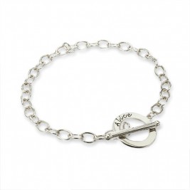 Personalised Sterling Silver T-Bar Bracelet/Anklet