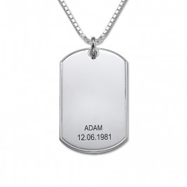 Father's Day Gifts - Silver Dog Tag Necklace	