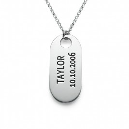 Sterling Silver ID Tag Necklace	