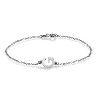 Sterling Silver Sideways Initial Bracelet/Anklet