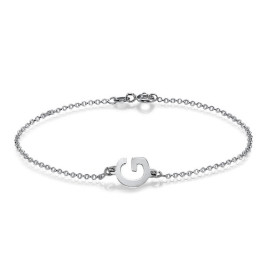 Sterling Silver Sideways Initial Bracelet/Anklet