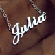Solid 18ct White Gold Plated Julia Style Name Necklace