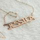Solid Rose Gold Plated Jessica Style Name Necklace