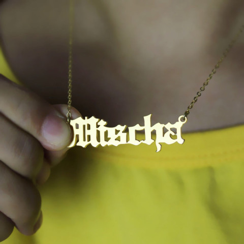 Old english hot sale font necklace