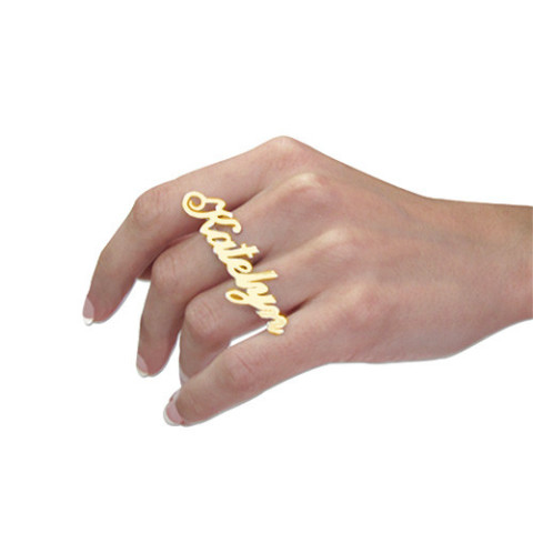 Two finger deals gold ring