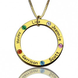 Family Circle Names Necklace For Mother In Gold