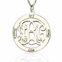 Personalised Family Monogram Name Necklace Sterling Silver