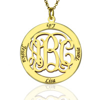 Family Monogram Name Necklace In 18ct Gold Plated