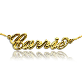 Personalised 3D Carrie Name Necklace 18ct Gold Plating