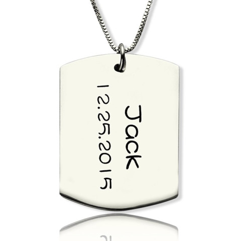 Bar hot sale tag necklace