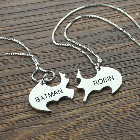 Batman and robin necklace sale