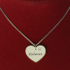 Sterling Silver Simple Heart Name Necklace with Birthstone