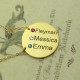 Disc Birthstone Family Names Necklace in 18ct Gold Plated
