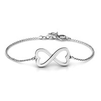 Personalised Double Heart Infinity Bracelet