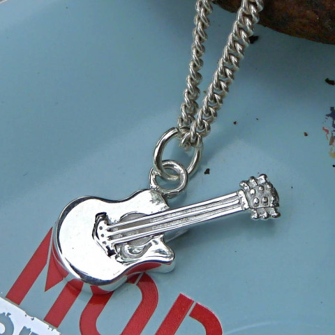 Sterling silver guitar on sale necklace